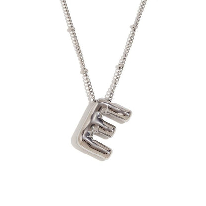 Letter Necklace Balloon Initial Necklaces for Women Girls Dainty Alphabet Pendant   Puffy Name Personalized Jewelry Gift Fashion Personality Jewelry For Girls Plated Gold Bubble Letter Necklace