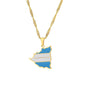 Hot selling creative world maps, national flags, necklaces, pendants,Women and men jewelry,tiktok shop