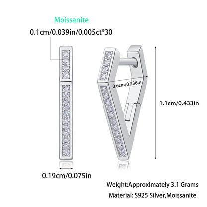 S925 Crown Earrings Moissanite New Hoop Earrings