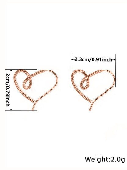 Women's Elegant Heart Design Dangle Earrings, Exquisite Trendy Dangle Earrings, Fashionable Minimalist Jewelry for Women for Daily & Party Decor