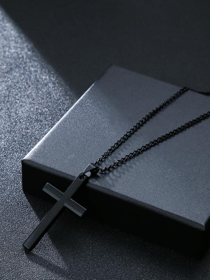Men's Simple Plain Criss Cross Pendant Necklace, Chic Chain Matching Mexican Necklaces, Street Hip Hop Party Accessories for Men, Fashion Minimalist Necklace for Party, Daily Clothing Decor