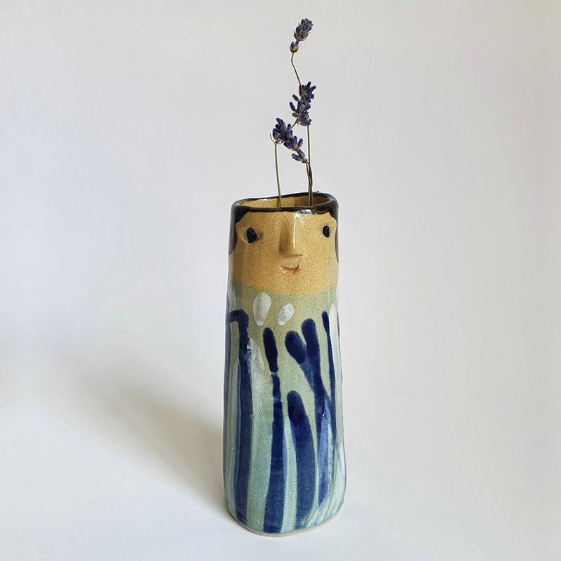 Bohemian Face Family Vase Dried Flower Handmade Vase Home Resin Craft Ornament
