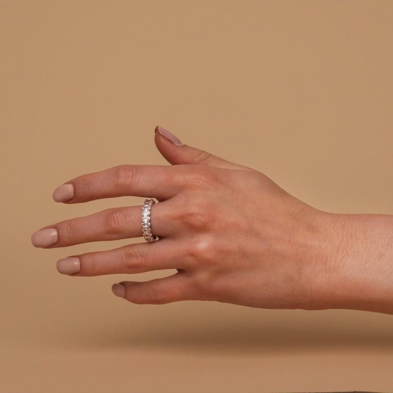 14K Gold Plated Rings Oval Cubic Zirconia Love Ring | Eternity Ring | 5mm Stackable Rings for Women | Gold Rings for Women