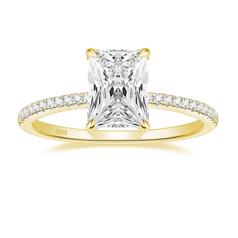 3CT Radiant Cut Wedding Promise Rings for Women