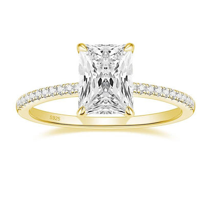 3CT Radiant Cut Wedding Promise Rings for Women