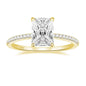 3CT Radiant Cut Wedding Promise Rings for Women