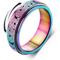 Stainless Steel Fidget Rings for Anxiety for Women Spinner Ring 6mm Rose Gold Ring Thumb Ring Size 5-13