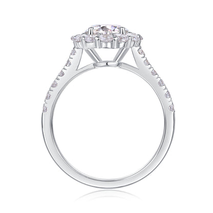 S925 Silver True Love Ring Moissanite Light Luxury Ring Cross-Border Amazon New Ring Women's Non-Fading