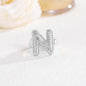 New 26 English letter rings fashionable chubby balloon letter rings with adjustable opening for women