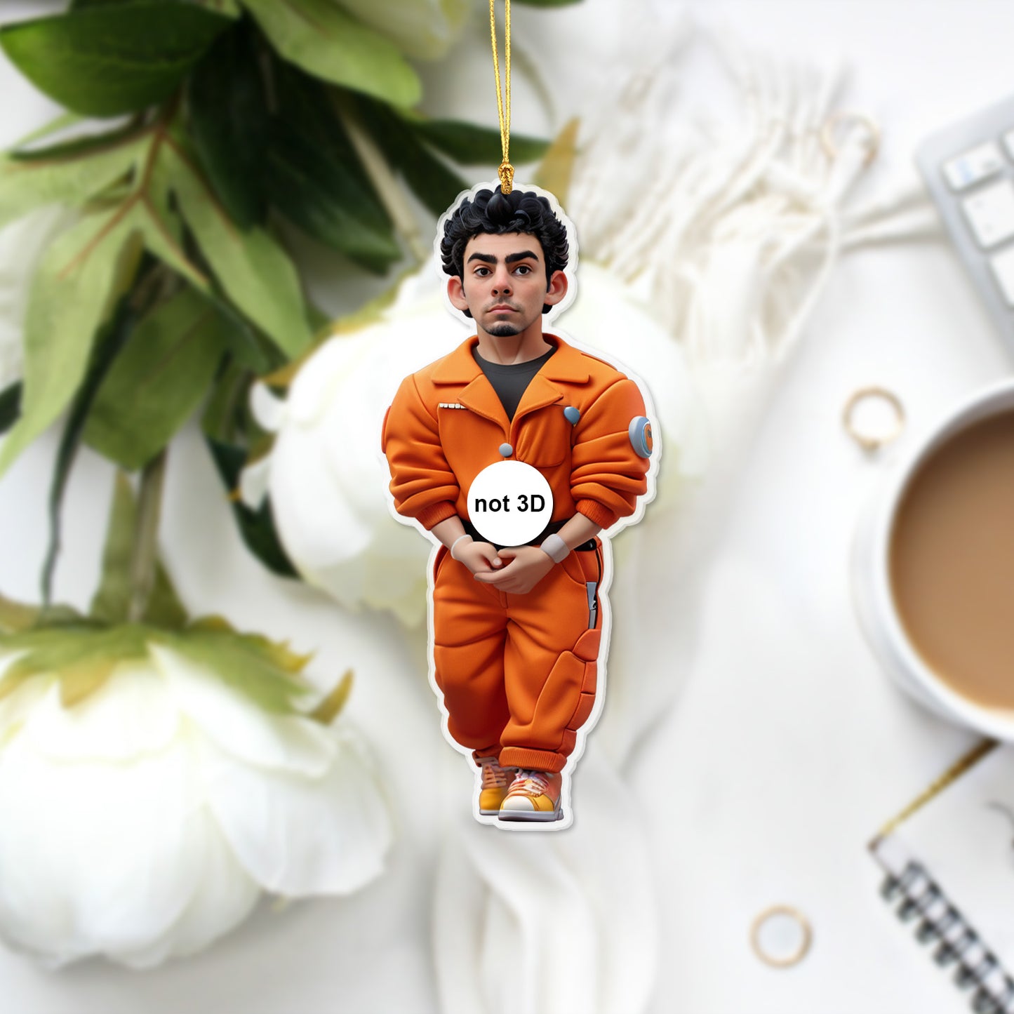 Lui-gi Man-gione Acrylic Holiday Decor - , New Year & Ornaments for Car & Tree, Perfect Artificial Pine Tree Decoration & Gift Idea Commemorative Listing