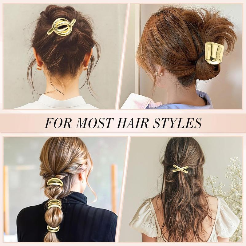 6 PCS Metal Hair Ties, Gold Hair Cuffs Ponytail Cuff Hair Elastic Gold Hair Accessories for Women the original paige poster advent  calendars