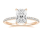 3CT Radiant Cut Wedding Promise Rings for Women