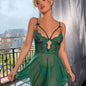 Sexy Women's Sheer Netted Deep V Suspender Nightgown - Perfect for Couples | Valentine's Day Gift