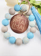 Women's Spring Colorblock Beaded & Tassel Decor Keychain, Boho Style Summer Vacation Wristlet Keychain, Personalized Cute Accessories, Unique Holiday Gift for Friends, Fall Outfits, Fall Freshness, for Fall