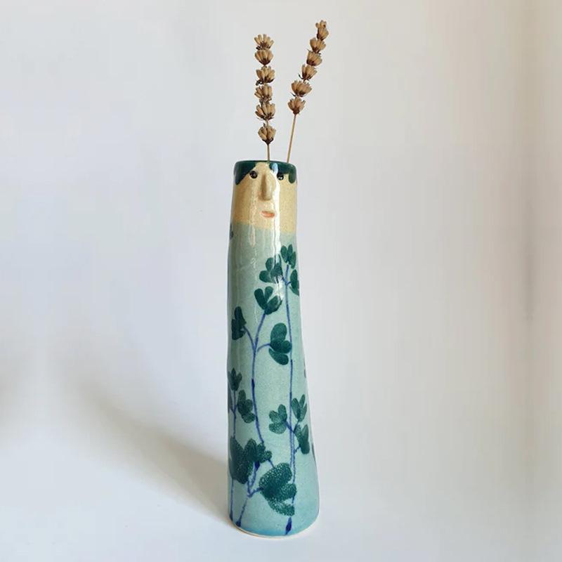 Bohemian Face Family Vase Dried Flower Handmade Vase Home Resin Craft Ornament