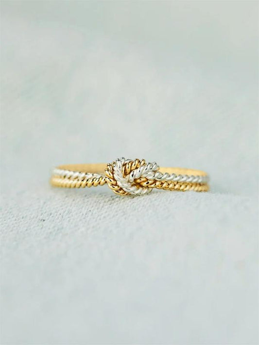 Women's Simple Knot Design Ring, Promise Ring Jewelry for Party, Daily, Trendy All-match & Exquisite Jewelry for Birthday Gift, for Fall