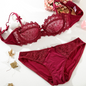 Ultra - thin Bra - Sexy and Tempting Push - up Semi - transparent Half - cup Lace Bra Set