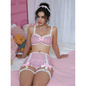 Valentine's Day Check Lingerie Set - Sexy Uniform for Couples