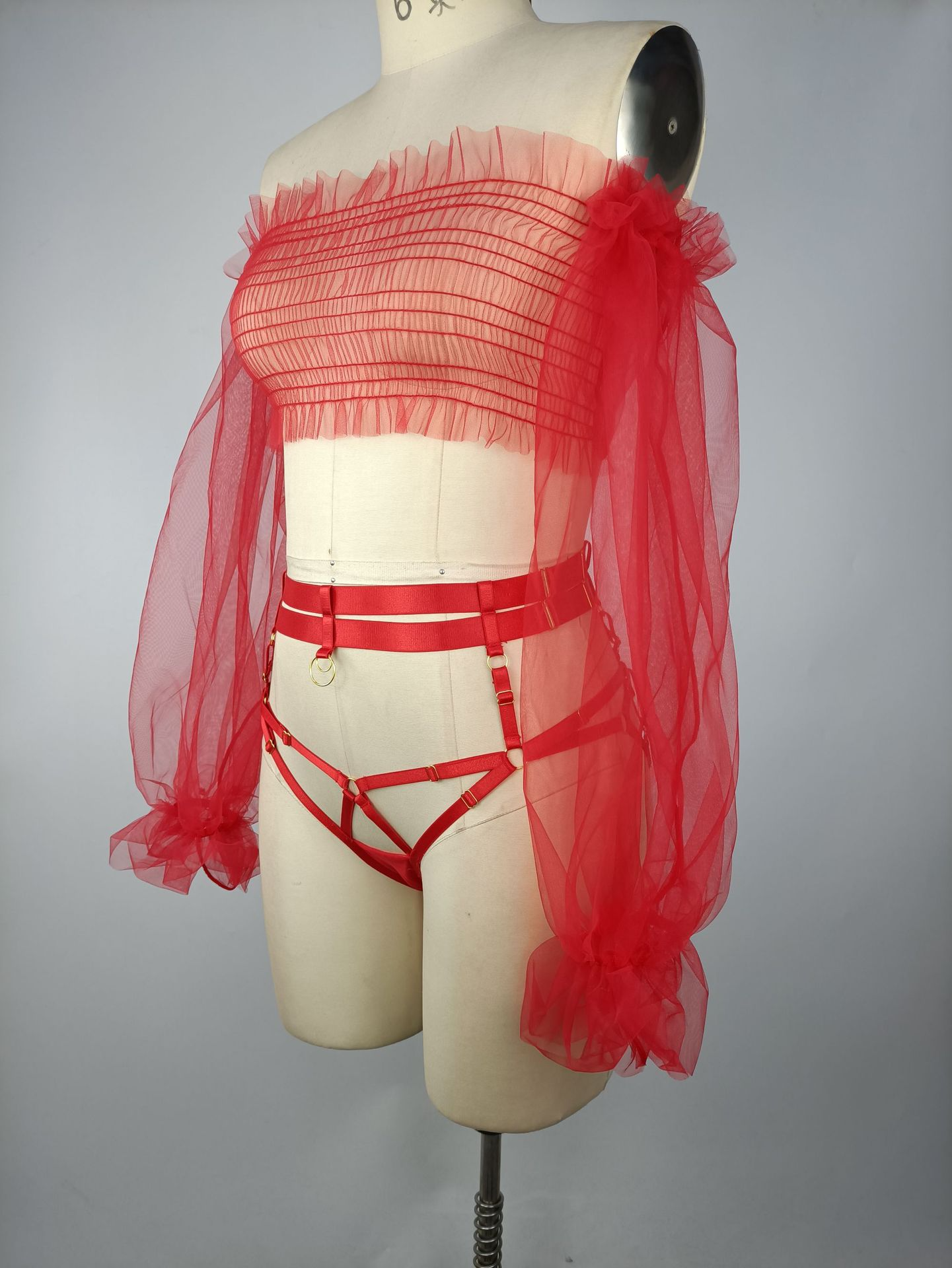 Sexy Temptation Set with Lace Net and Uniform Style
