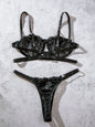 Sexy Temptation Bra and Thong Set with Lace See-Through