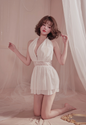 Plus - Size Erotic Lingerie Women Sexy Nightdress Halter Open - Back See - Through Romance Gift Trendy