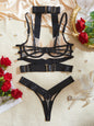 Sexy Strappy and Color-Block Bra and Thong Set| 2-Piece Lingerie Set for Women