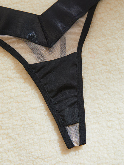 Sexy Strappy and Color-Block Bra and Thong Set| 2-Piece Lingerie Set for Women