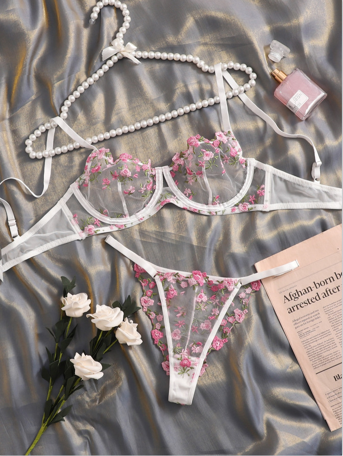 Popular INS - Style Lingerie Set in Europe and America, Embroidered Flower Sexy Lingerie,  Perfect for Passionate Moments, Ideal Gift for Couples