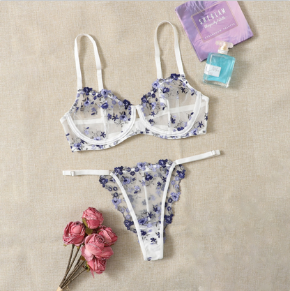 Popular INS - Style Lingerie Set in Europe and America, Embroidered Flower Sexy Lingerie,  Perfect for Passionate Moments, Ideal Gift for Couples