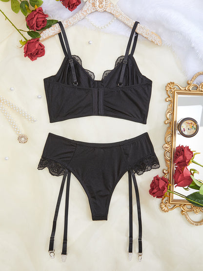 Sexy Lace and See-Through Bra and Thong Set |   2-Piece Lingerie Set for Women