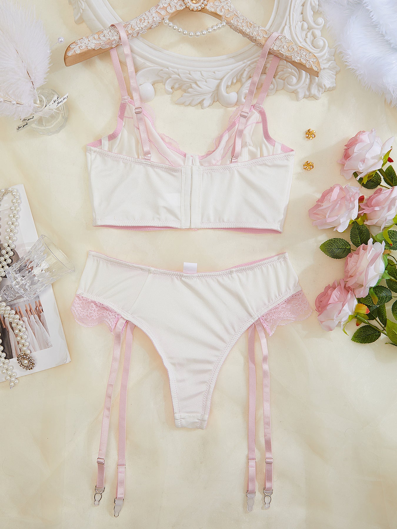 Sexy Lace and See-Through Bra and Thong Set |   2-Piece Lingerie Set for Women