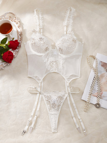 Lace One-Piece Lingerie Set with Passionate Uniform - New Arrival