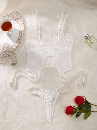 Lace One-Piece Lingerie Set with Passionate Uniform - New Arrival
