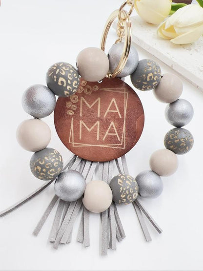 Women's Spring Colorblock Beaded & Tassel Decor Keychain, Boho Style Summer Vacation Wristlet Keychain, Personalized Cute Accessories, Unique Holiday Gift for Friends, Fall Outfits, Fall Freshness, for Fall
