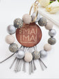 Women's Spring Colorblock Beaded & Tassel Decor Keychain, Boho Style Summer Vacation Wristlet Keychain, Personalized Cute Accessories, Unique Holiday Gift for Friends, Fall Outfits, Fall Freshness, for Fall