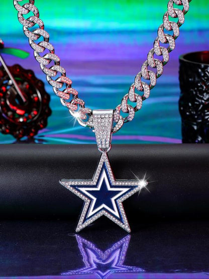 Rhinestone Decor Star Design Pendant Necklace for Women & Men, Jewelry for Party, Daily Clothing Decor, Jewelry for Birthday Gift, Fall Outfits, Fall Freshness
