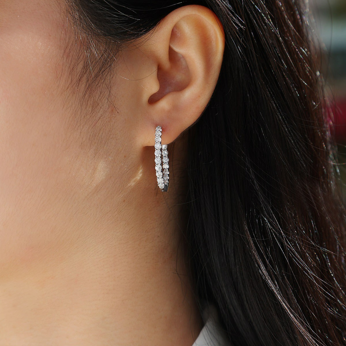 Cross-border S925 Silver Earrings Moissanite Studs New Hoop Earrings