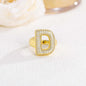 New 26 English letter rings fashionable chubby balloon letter rings with adjustable opening for women