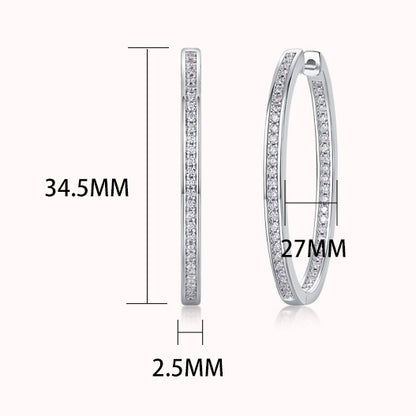 Fashionable Light Luxury S925 Silver Earrings for Women High-end Sense Elegant Large Hoop Earrings