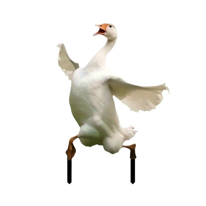 A Cute Goose Acrylic Garden Stake Lawn Bonsai Decoration Floor Outlet Flowerpot Embellishment Beautification Props