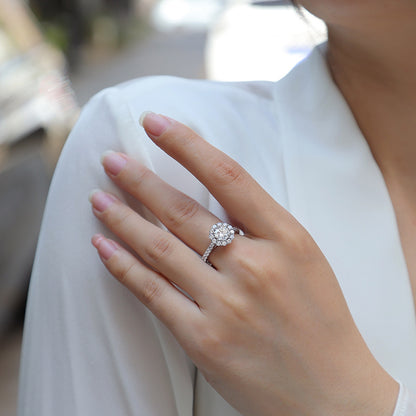 S925 Silver True Love Ring Moissanite Light Luxury Ring Cross-Border Amazon New Ring Women's Non-Fading