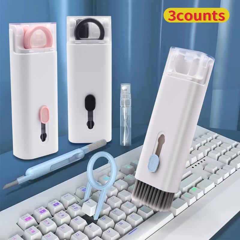 7-in-1 Keyboard Cleaning Tool, Multifunctional Dust Removal Brush for Phone, Earphone, Computer, Laptop, Watch, Camera, Lens