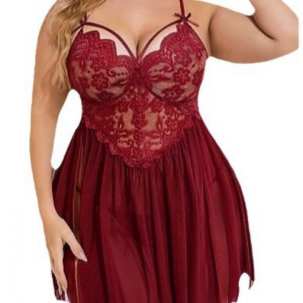 Dancing Mesh Dress - Sheer Lingerie, Lace Embroidery, Night Sexy Lingerie