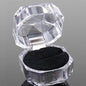 Flip Transparent Crystal Box Small Octagonal Rings Ear Studs Packing Box Acrylic Jewelry Accessories Jewellery Storage Box