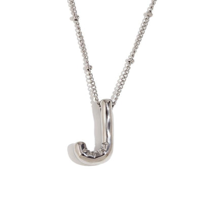 Letter Necklace Balloon Initial Necklaces for Women Girls Dainty Alphabet Pendant   Puffy Name Personalized Jewelry Gift Fashion Personality Jewelry For Girls Plated Gold Bubble Letter Necklace