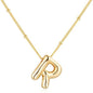Letter Necklace Balloon Initial Necklaces for Women Girls Dainty Alphabet Pendant   Puffy Name Personalized Jewelry Gift Fashion Personality Jewelry For Girls Plated Gold Bubble Letter Necklace