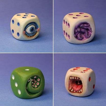 Halloween Demon Dice Toy Desktop Resin Crafts Micro Landscape Ornaments Atmosphere Gift