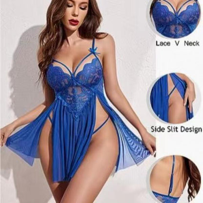 Dancing Mesh Dress - Sheer Lingerie, Lace Embroidery, Night Sexy Lingerie
