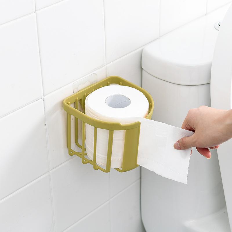 Wall mounted tissue holder  in the bathroom, multifunctional and multi-purpose storage rack for toilet paper, no need to punch holes Organiser