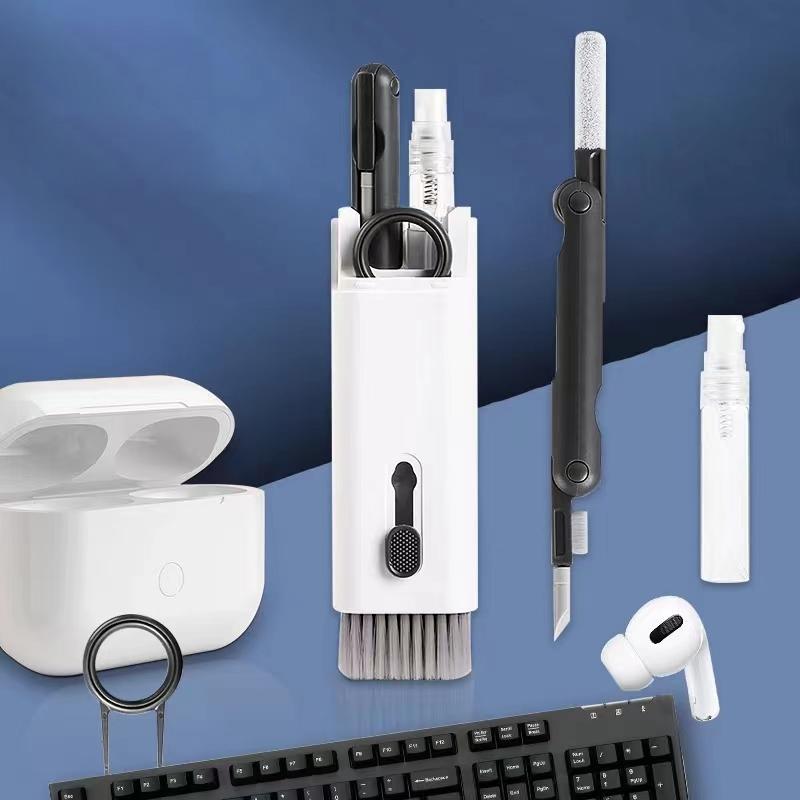 7-in-1 Keyboard Cleaning Tool, Multifunctional Dust Removal Brush for Phone, Earphone, Computer, Laptop, Watch, Camera, Lens